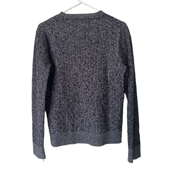 Abercrombie & Fitch Cable Knit Wool Blend Crew Neck Pullover Sweater Gray Medium - Picture 4 of 9